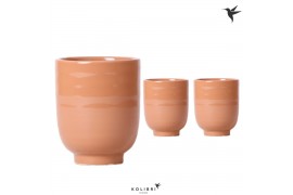 Keramische pot Kolibri home Glazed cognac