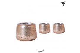 Keramische pot Kolibri Home Luxury silver 6cm