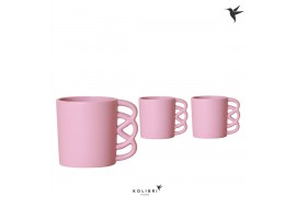 Keramische pot Kolibri Home Happy mug pink 9cm