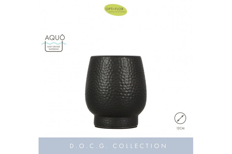 Keramische pot Abruzzo Black Aquo 12 cm 