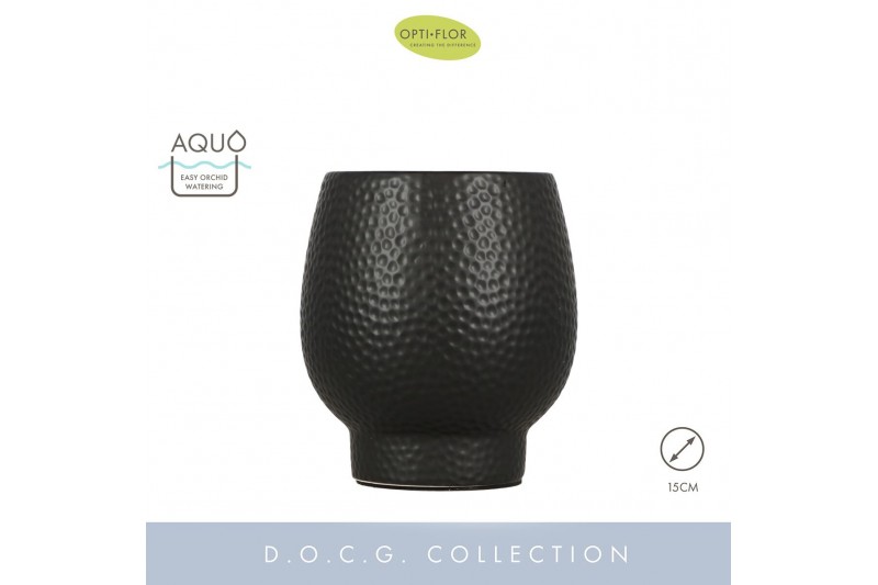 Keramische pot Abruzzo Black 15 cm Aquo 1 tak/plnt 2000 gram 1 bl. Keramische pot Abruzzo Black 15 cm Aquo 1 tak/plnt 2000 gram 1 bl.
