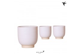 Keramische pot Kolibri home Glazed white