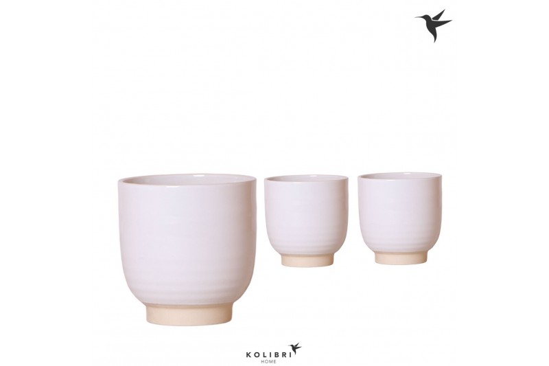 Keramische pot Kolibri home Glazed white 