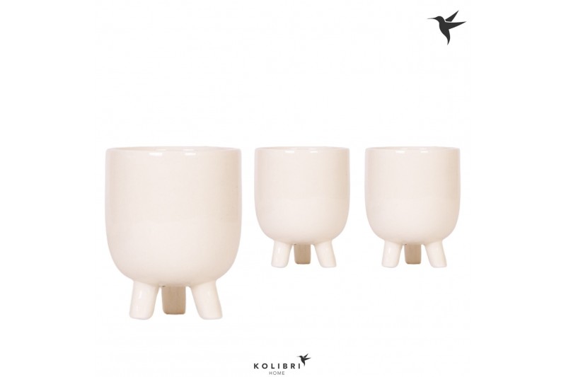 Keramische pot Kolibri Home Gummy pot travertine 9 cm 