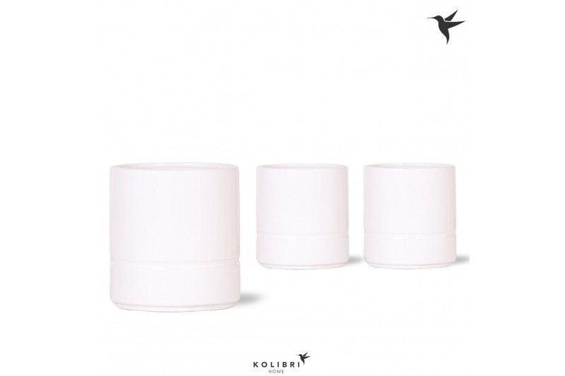 Keramische pot Kolibri Home Pastel white 
