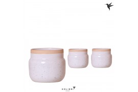 Keramische pot Kolibri Home Vintage Bowl pot white 12 cm