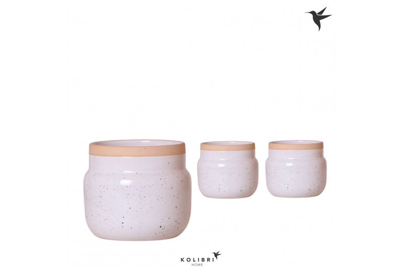 Keramische pot Kolibri Home Vintage Bowl pot white 12 cm 