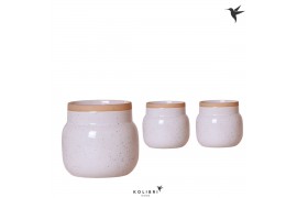 Keramische pot Kolibri Home Vintage Bowl pot white 9 cm