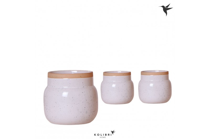 Keramische pot Kolibri Home Vintage Bowl pot white 9 cm 