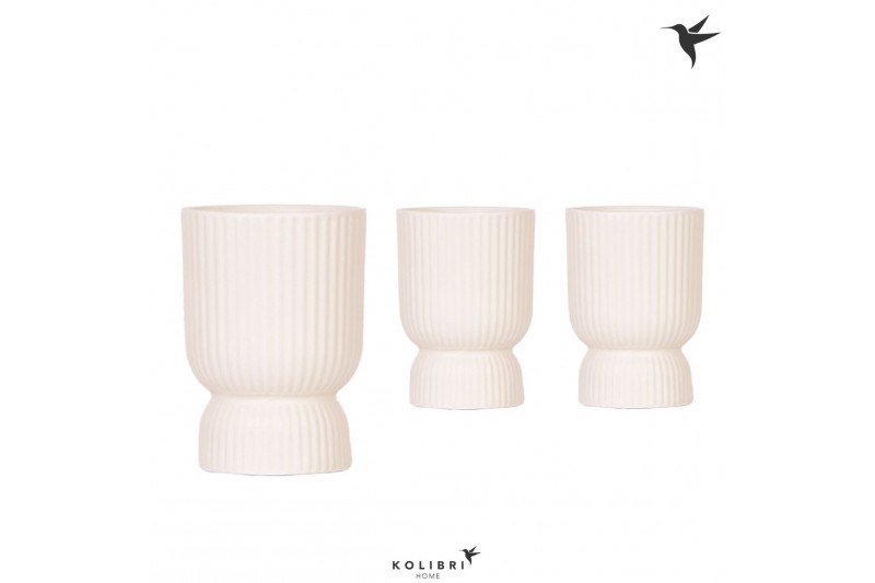 Keramische pot Kolibri Home Diabolo pot travertine 12 cm 