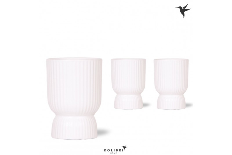 Keramische pot Kolibri Home Diabolo pot white 12 cm Keramische pot Kolibri Home Diabolo pot white 12 cm