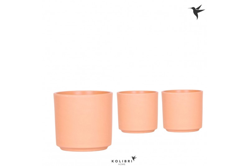 Keramische pot Kolibri Home Simplicity pot peach 12 cm Keramische pot Kolibri Home Simplicity pot peach 12 cm