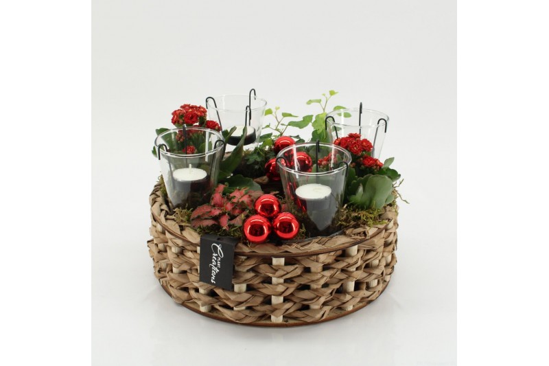 Arrangementen kerst ADV-2518R Advent creatie 4 pp 