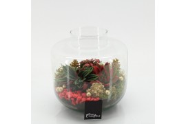 Arrangementen kerst XMAS-25214 Kerst creatie terrarium 3 pp