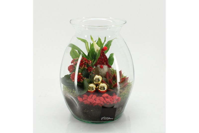 Arrangementen kerst XMAS-25229 Kerst creatie terrarium 3 pp 