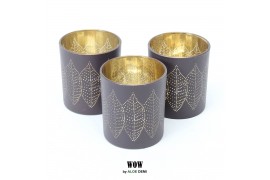 Deco WOW tea light holder gold and brown