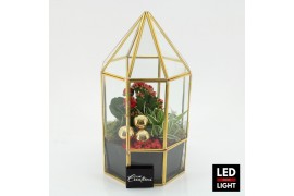 Arrangementen kerst XMAS-25242LED Kerst creatie terrarium 2 pp
