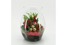 Arrangementen kerst XMAS-25229 Kerst creatie terrarium 3 pp