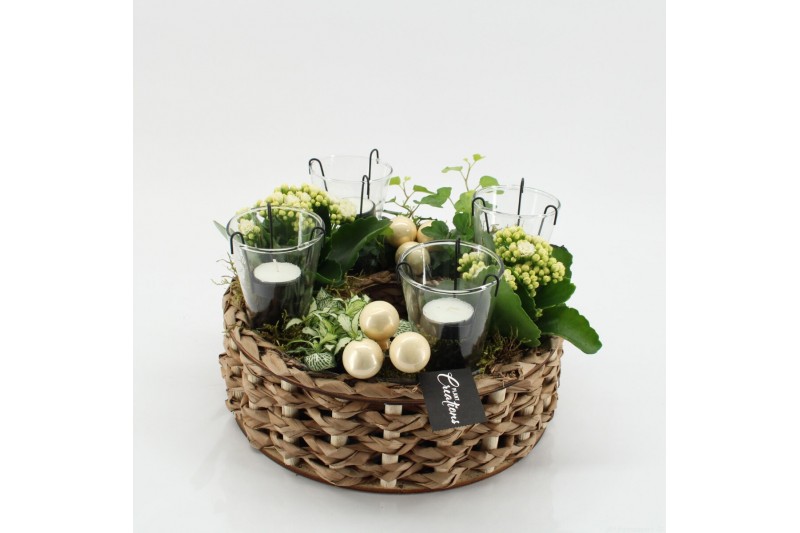 Arrangementen kerst ADV-2518W Advent creatie 4 pp 