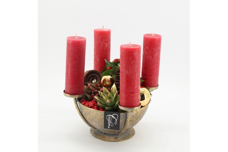 Arrangementen kerst ADV-2521R Advent creatie 3 pp 