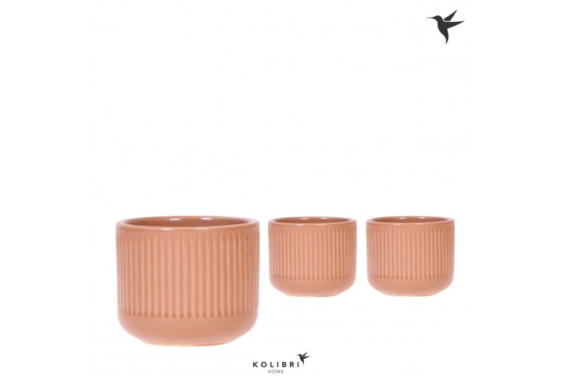 Keramische pot Kolibri Home Flare pot cognac 