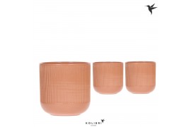 Keramische pot Kolibri Home Flare pot cognac