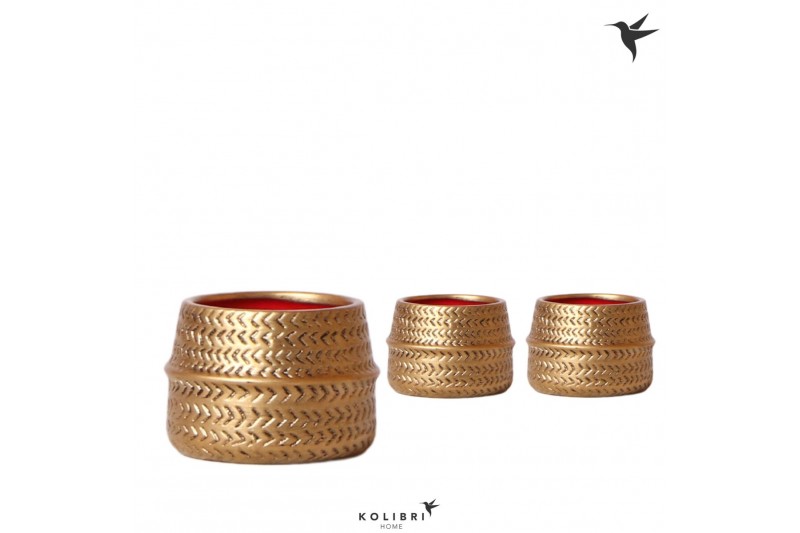 Keramische pot Kolibri Home Groove pot gold 