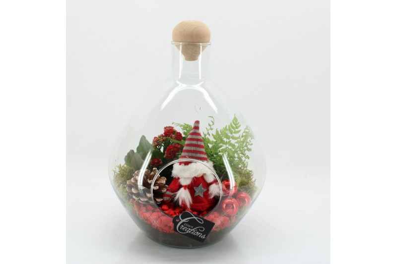 Arrangementen kerst XMAS-25240 Kerst creatie terrarium 2 pp 