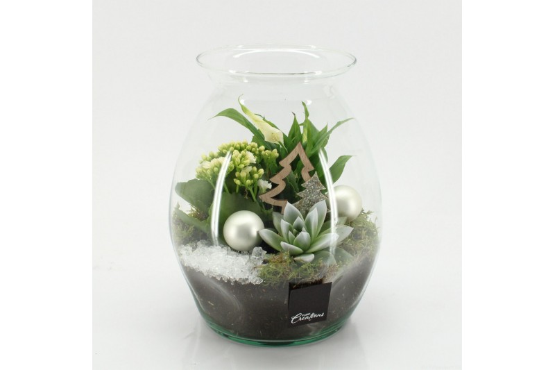 Arrangementen kerst XMAS-25230 Kerst creatie terrarium 3 pp 