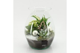Arrangementen kerst XMAS-25230 Kerst creatie terrarium 3 pp