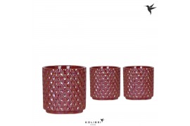 Keramische pot Kolibri Home Diamond Pearl pot red