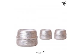 Keramische pot Kolibri Home Groove pot silver