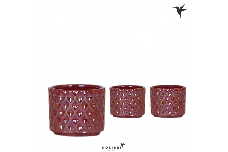 Keramische pot Kolibri Home Diamond Pearl pot red 