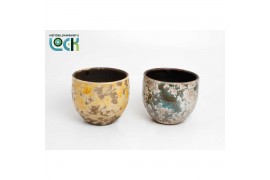 Keramische pot Luuk mix keramiek Geel/Groen