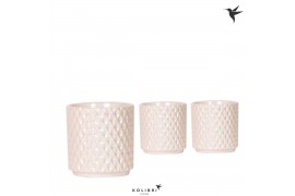 Keramische pot Kolibri Home Diamond Pearl pot travertine