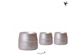Keramische pot Kolibri Home Groove pot silver