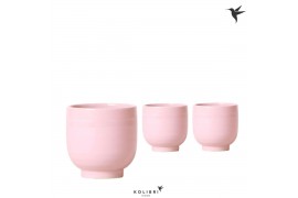 Keramische pot Kolibri Home Glazed pot pink