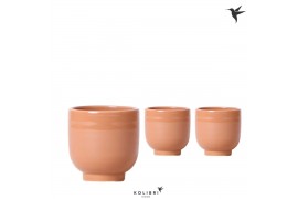 Keramische pot Kolibri Home Glazed pot cognac