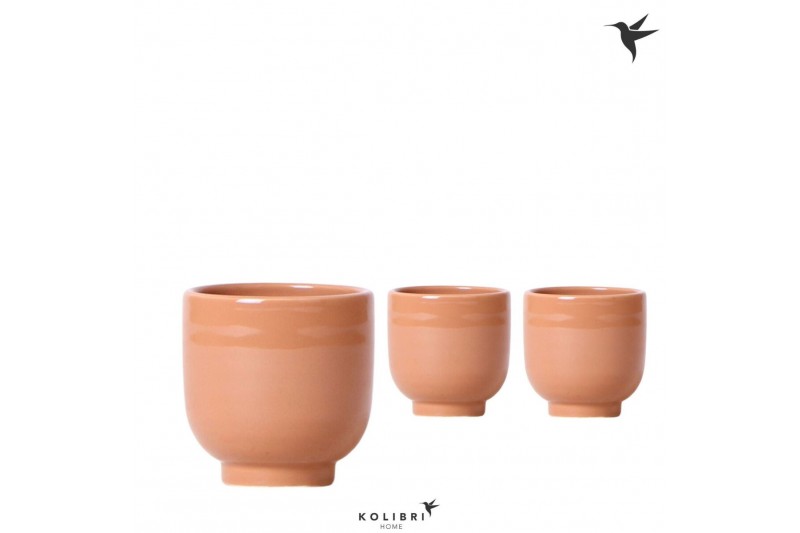 Keramische pot Kolibri Home Glazed pot cognac 