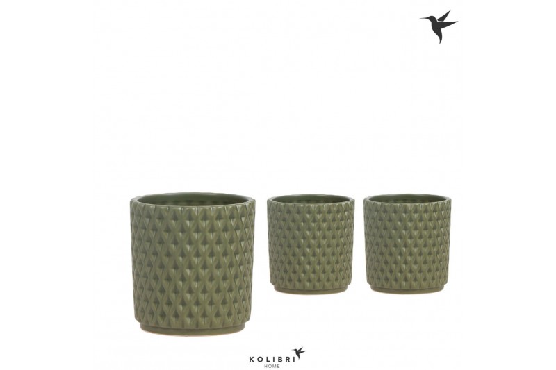 Keramische pot Kolibri Home Diamond pot green 