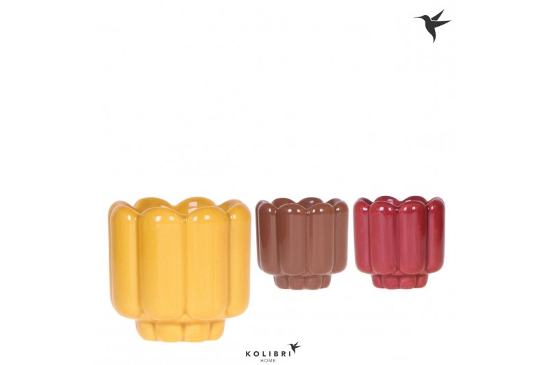 Keramische pot Kolibri Home Retro pot yellow mix 