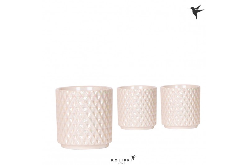 Keramische pot Kolibri Home Diamond Pearl pot travertine 