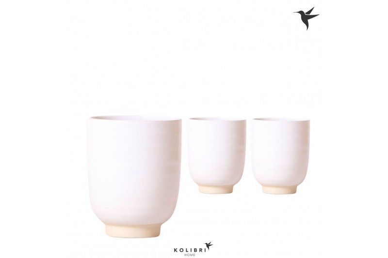 Keramische pot Kolibri Home Glazed pot white 