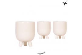 Keramische pot Kolibri Home Gummy pot travertine