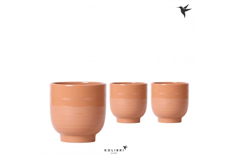 Keramische pot Kolibri Home Glazed pot cognac 
