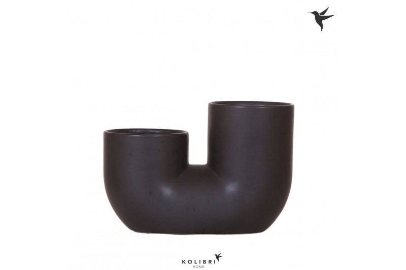 Keramische pot Kolibri Home Tube pot black 