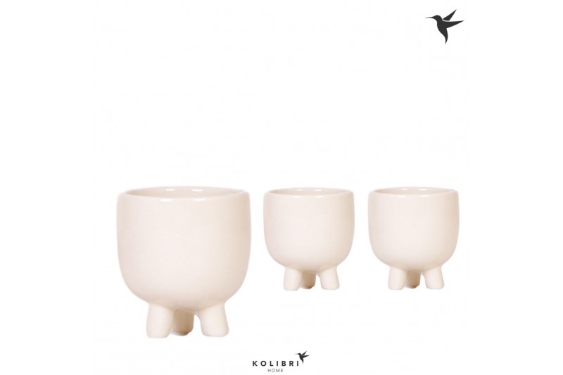 Keramische pot Kolibri Home Gummy pot travertine 