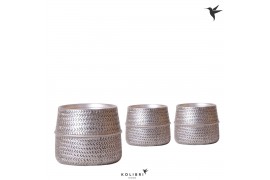 Keramische pot Kolibri Home Groove pot silver
