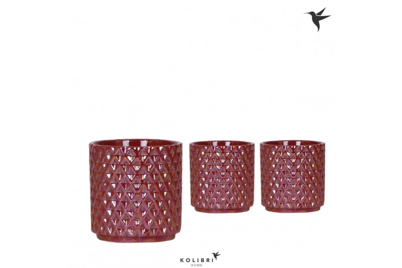 Keramische pot Kolibri Home Diamond Pearl pot red 