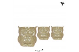 Keramische pot Kolibri Home Owl pot green
